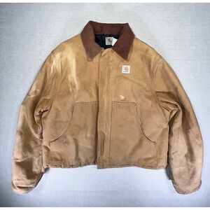 Vintage Carhartt Men's‎ XL Arctic Quilt Jacket Duck Canvas Faded HONEYCOMB USA